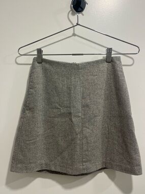 Aritzia Wilfred Grey Wool Mini Skirt - size 0